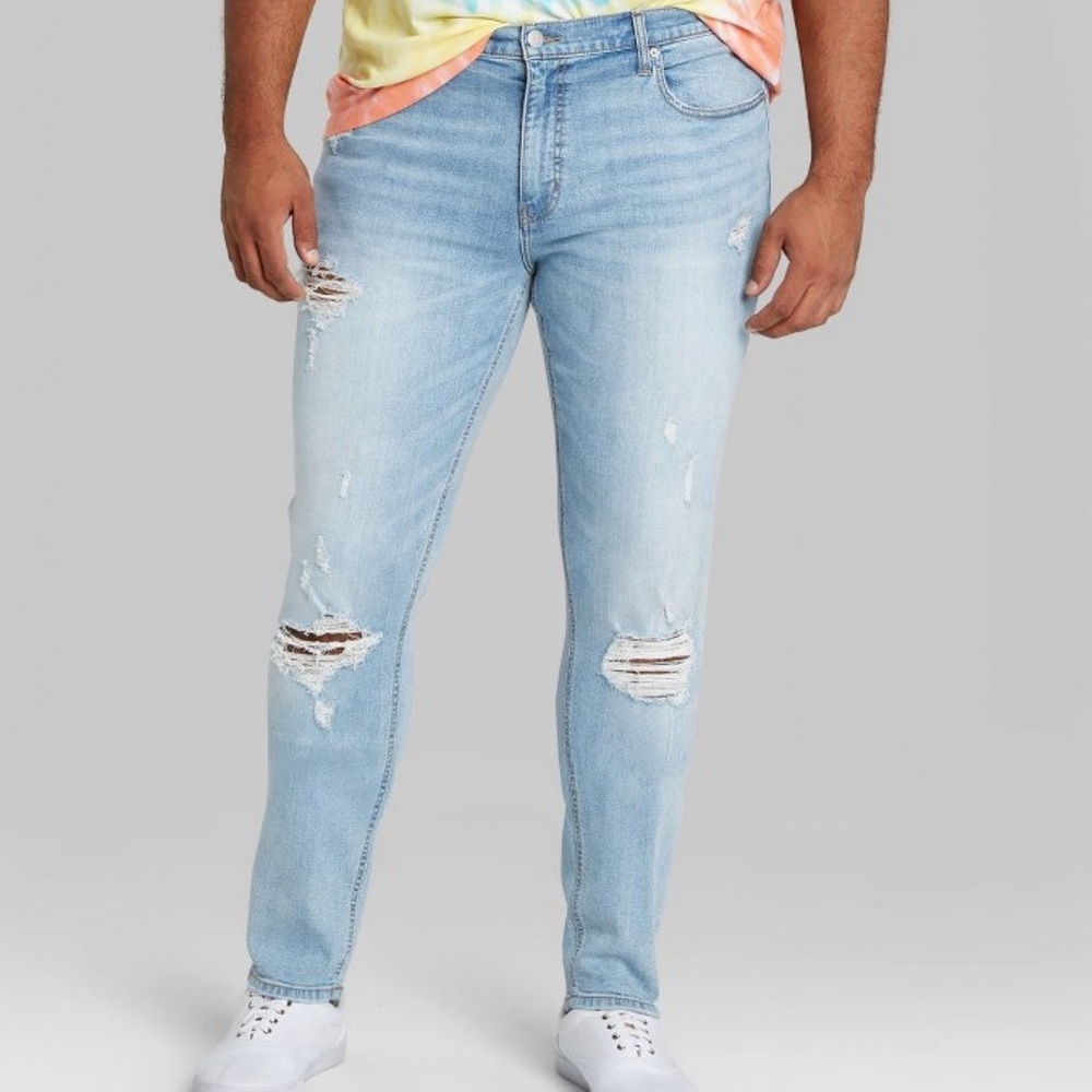 Original Use-distressed light wash,Jeremy,regular fit with slim taper & …